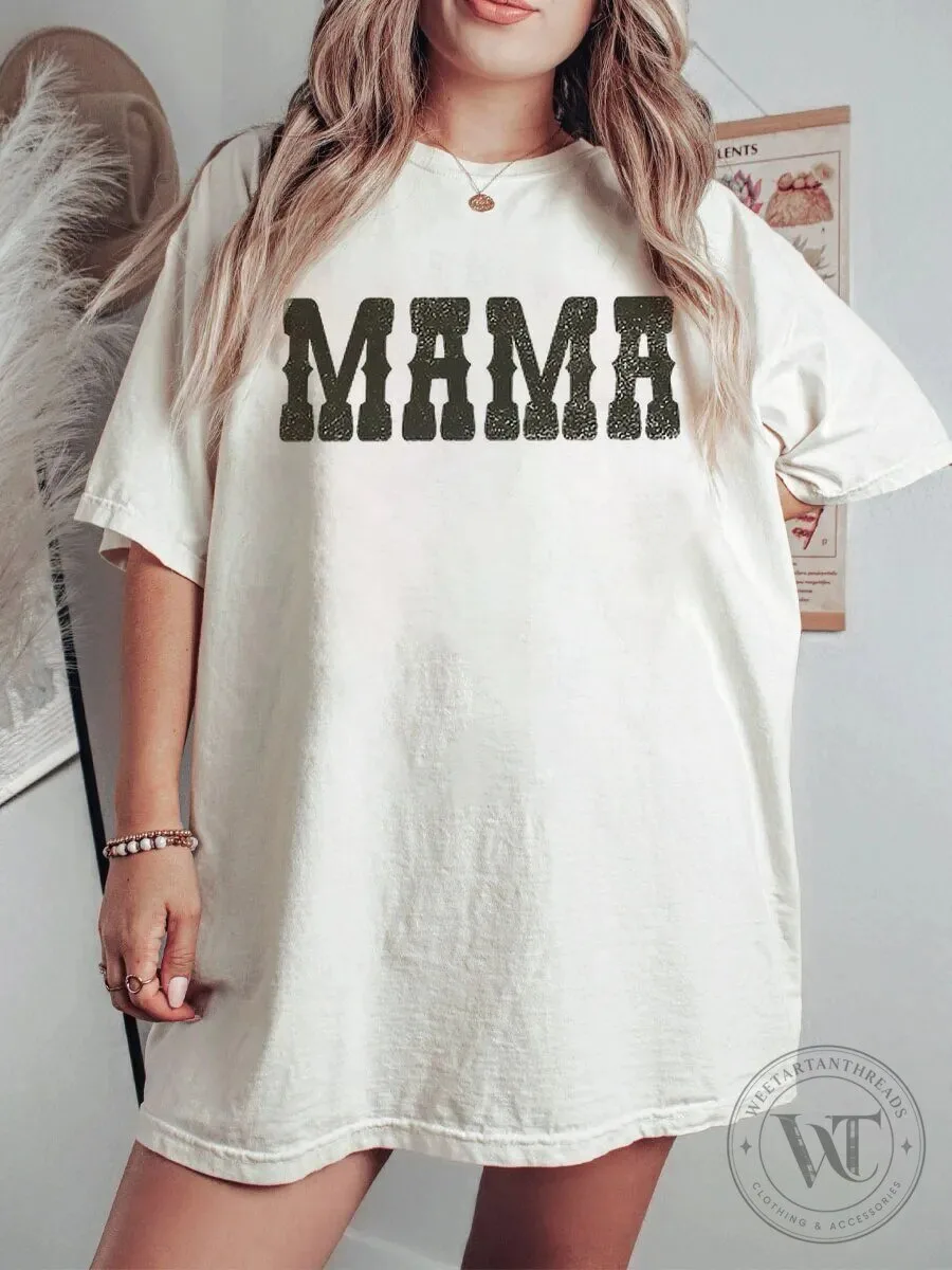 Mama Graphic T-Shirt for Women, Vintage Style Mother's Day Gift Tee