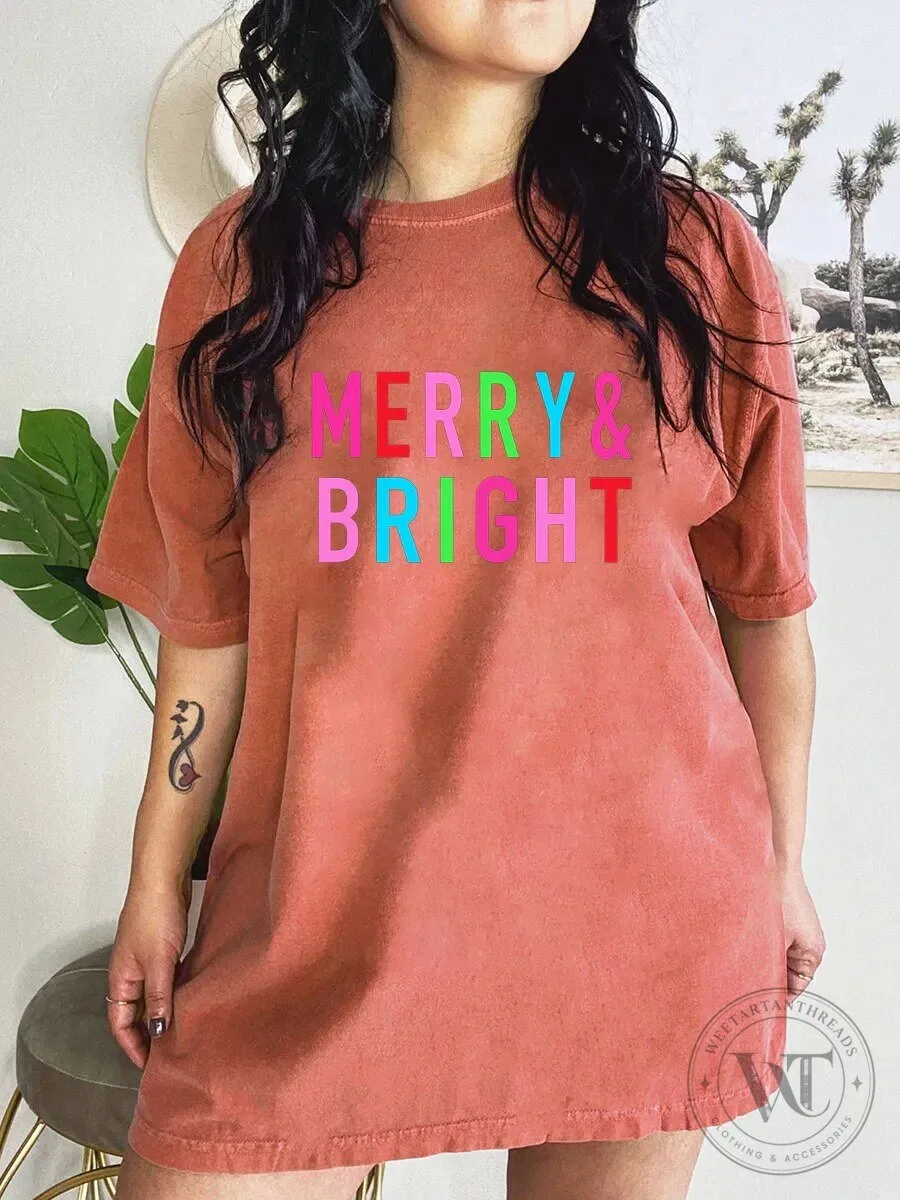 Merry And Bright Christmas Holiday Festive Season T-Shirt
