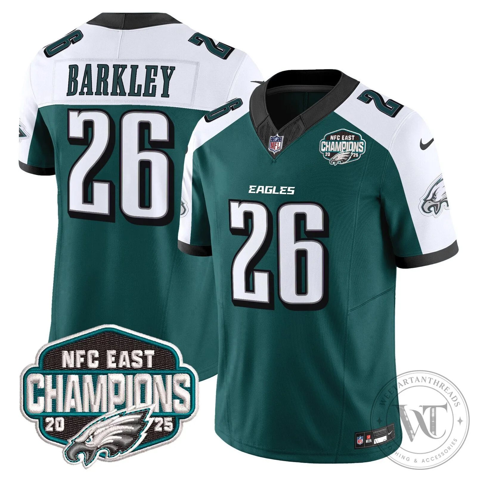 Philadelphia Eagles NFC East Champions Saquon Barkley Jersey 92 Philadelphia Eagles NFC East Champions Saquon Barkley Jersey