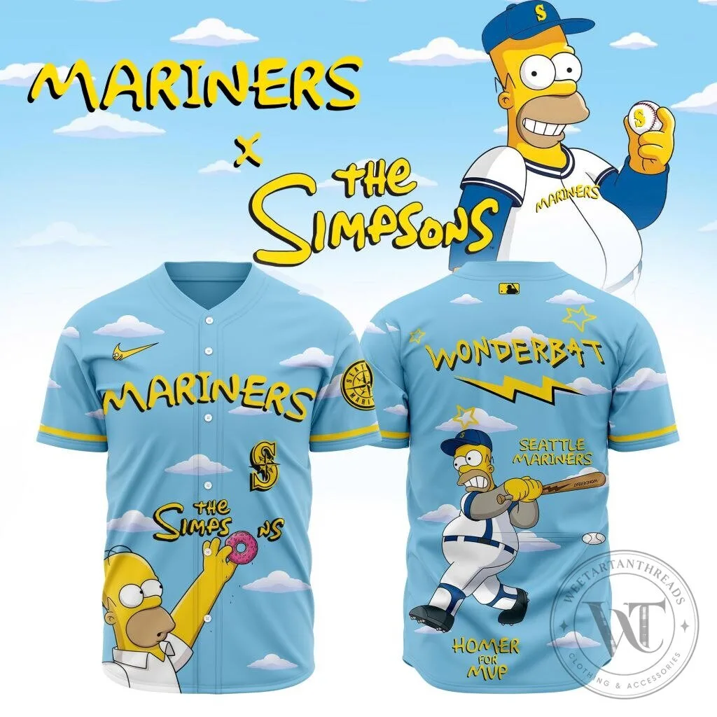 Homer Simpson Baseball Jersey from The Simpsons for Seattle Mariners Fans