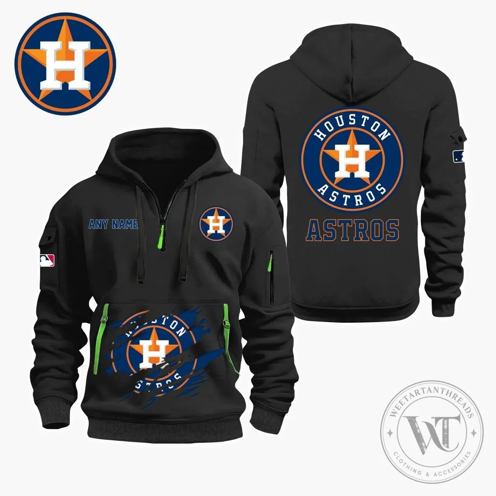 Houston Astros Personalized Name Quarter Zip Hoodie 10 Houston Astros Personalized Name Quarter Zip Hoodie