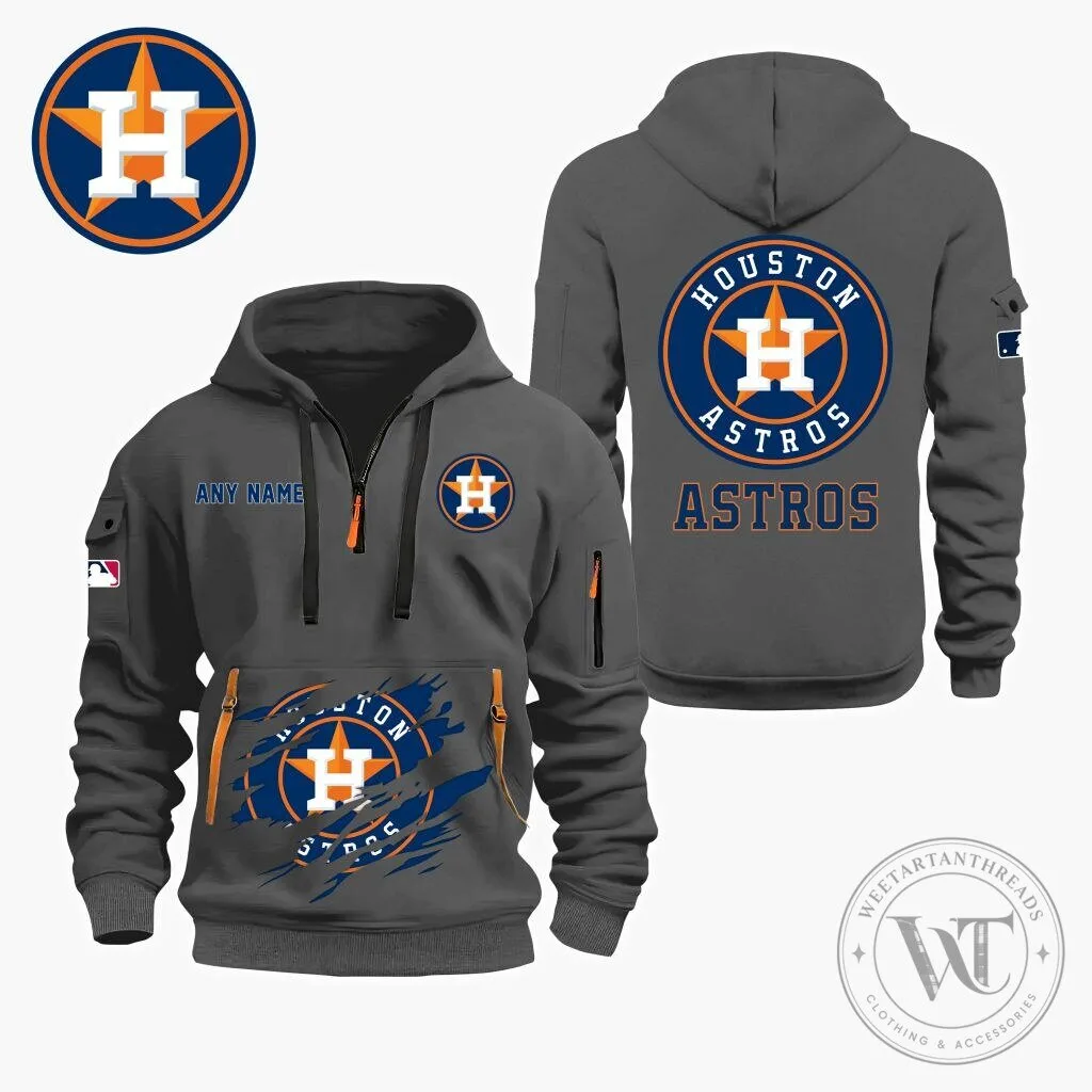 Houston Astros Personalized Name Quarter Zip Hoodie 11 Houston Astros Personalized Name Quarter Zip Hoodie