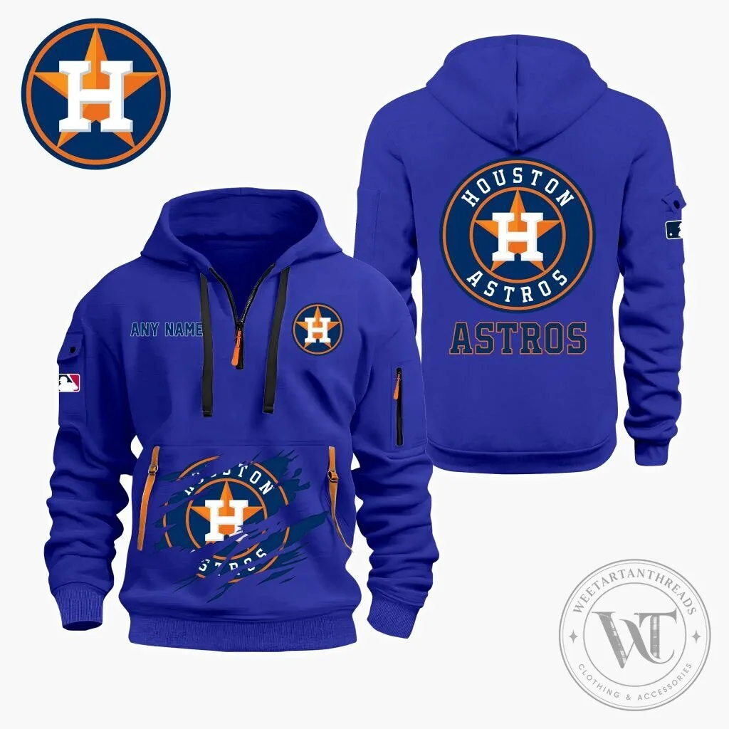 Houston Astros Personalized Name Quarter Zip Hoodie 15 Houston Astros Personalized Name Quarter Zip Hoodie