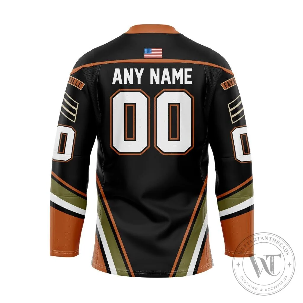 Fayetteville Marksmen Personalized Black Lace Hockey Jersey 7 Fayetteville Marksmen Personalized Black Lace Hockey Jersey