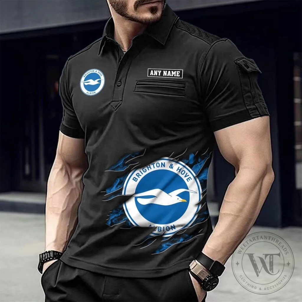 Brighton and Hove Albion Personalized Name Black Polo Shirt