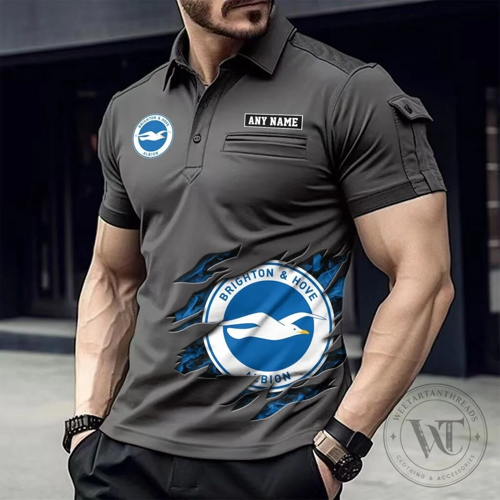 Brighton and Hove Albion Personalized Name Black Polo Shirt 8 Brighton and Hove Albion Personalized Name Black Polo Shirt