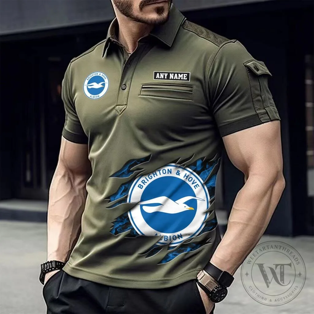 Brighton and Hove Albion Personalized Name Black Polo Shirt 9 Brighton and Hove Albion Personalized Name Black Polo Shirt