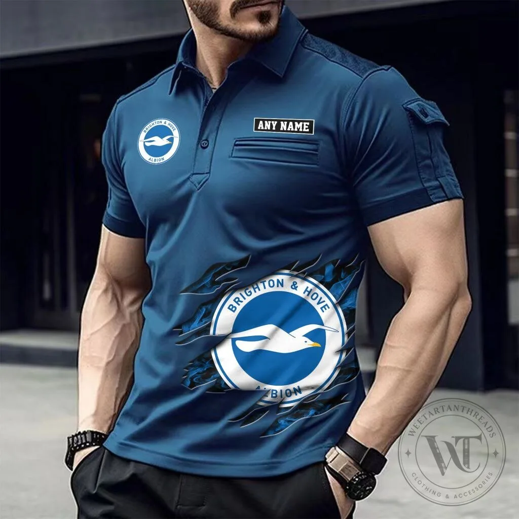 Brighton and Hove Albion Personalized Name Black Polo Shirt 10 Brighton and Hove Albion Personalized Name Black Polo Shirt