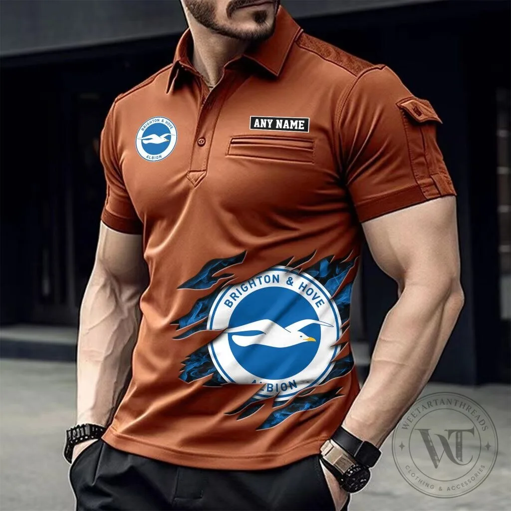 Brighton and Hove Albion Personalized Name Black Polo Shirt 11 Brighton and Hove Albion Personalized Name Black Polo Shirt