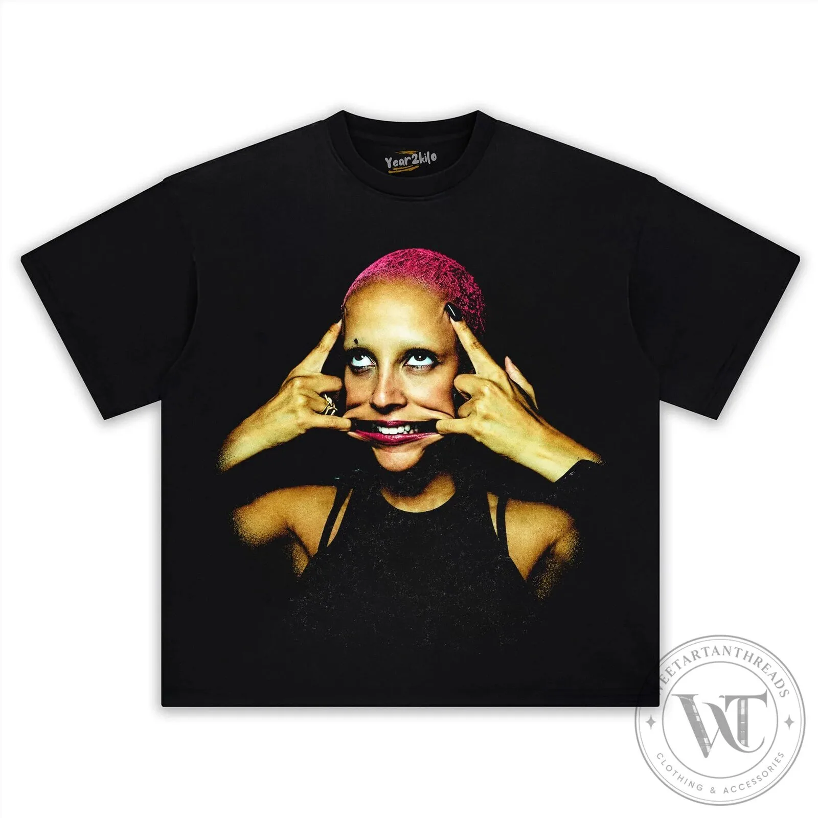 Oversized Black Washed T-Shirt featuring Vintage Graphic Print by Doja Cat 11 Oversized Black Washed T-Shirt featuring Vintage Graphic Print by Doja Cat