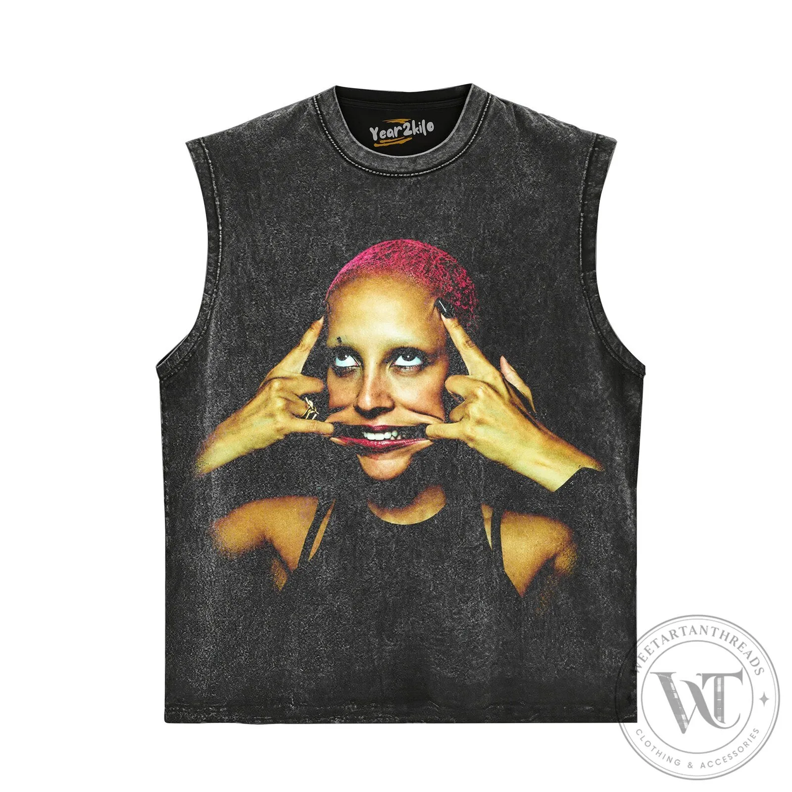 Oversized Black Washed T-Shirt featuring Vintage Graphic Print by Doja Cat 13 Oversized Black Washed T-Shirt featuring Vintage Graphic Print by Doja Cat