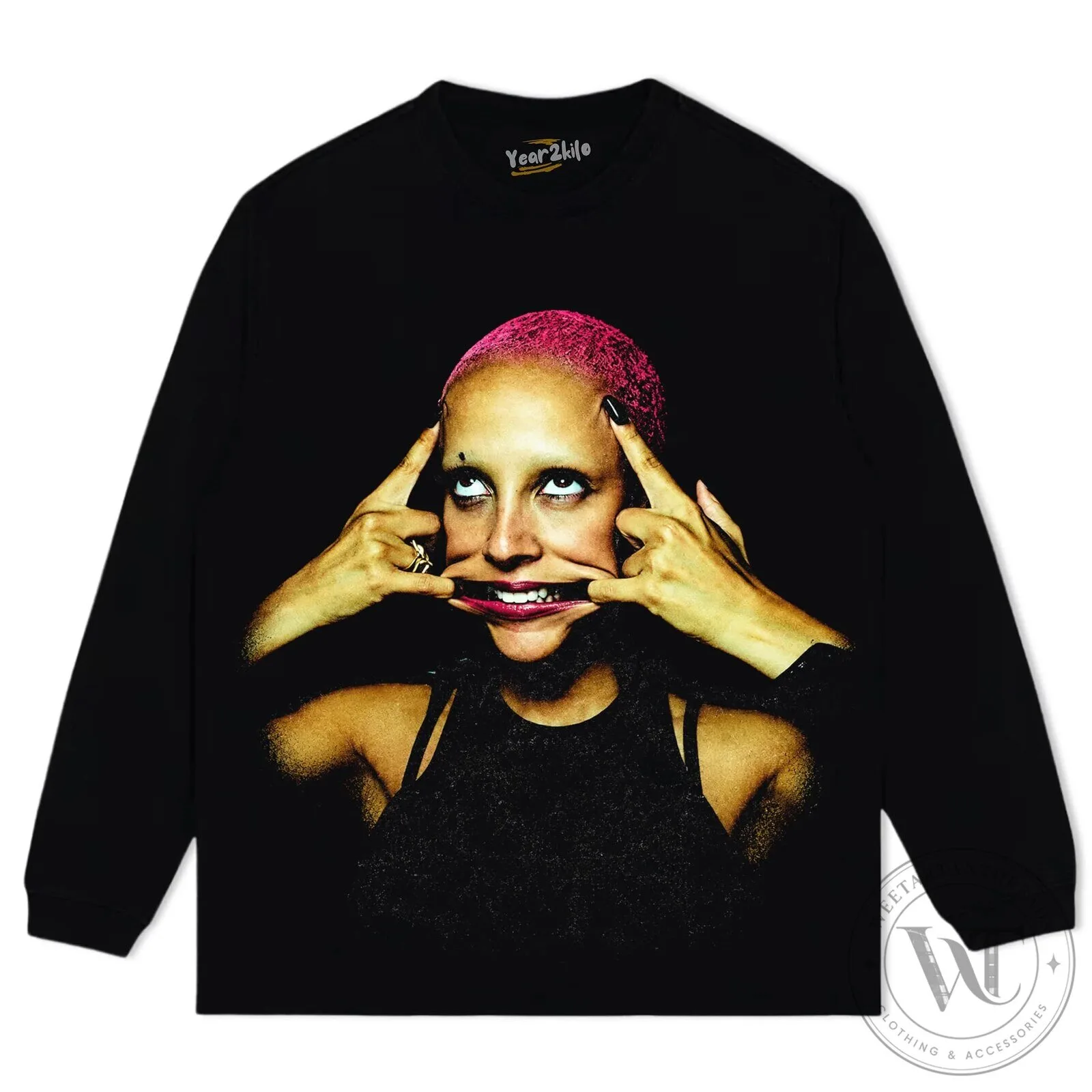 Oversized Black Washed T-Shirt featuring Vintage Graphic Print by Doja Cat 15 Oversized Black Washed T-Shirt featuring Vintage Graphic Print by Doja Cat