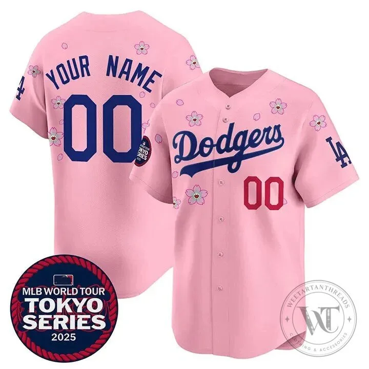 Los Angeles Dodgers Takashi Murakami Tokyo Series Pink Baseball Jersey