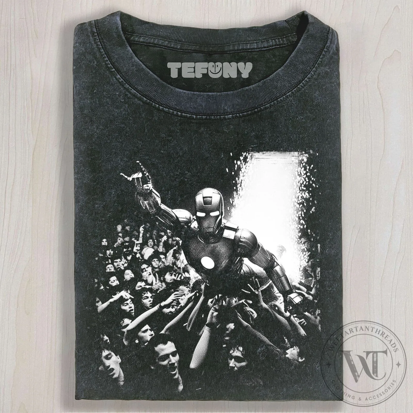 Iron Man Rock Concert Crowd Surfing Marvel Comics T-Shirt 9 Iron Man Rock Concert Crowd Surfing Marvel Comics T-Shirt
