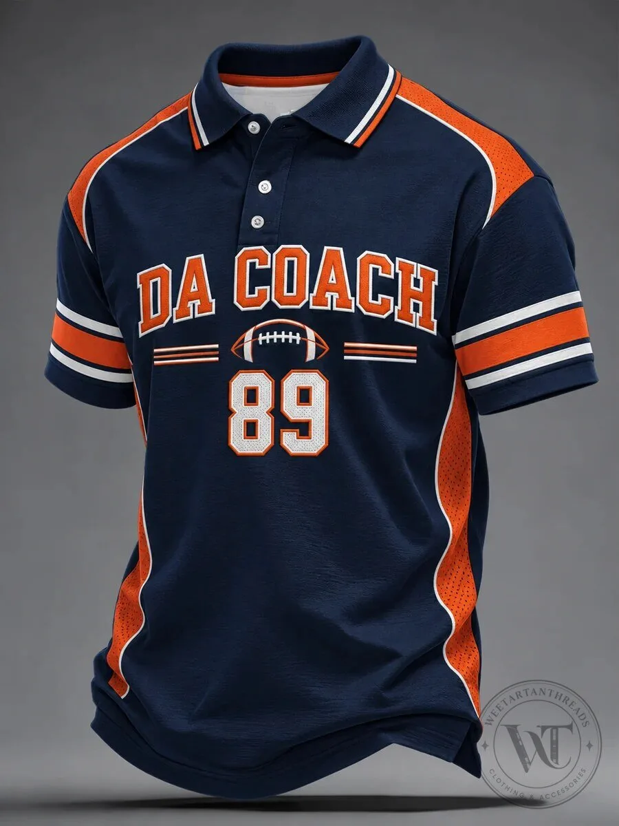 Chicago Bears Mike Ditka Da Coach Number 89 Football Polo Shirt