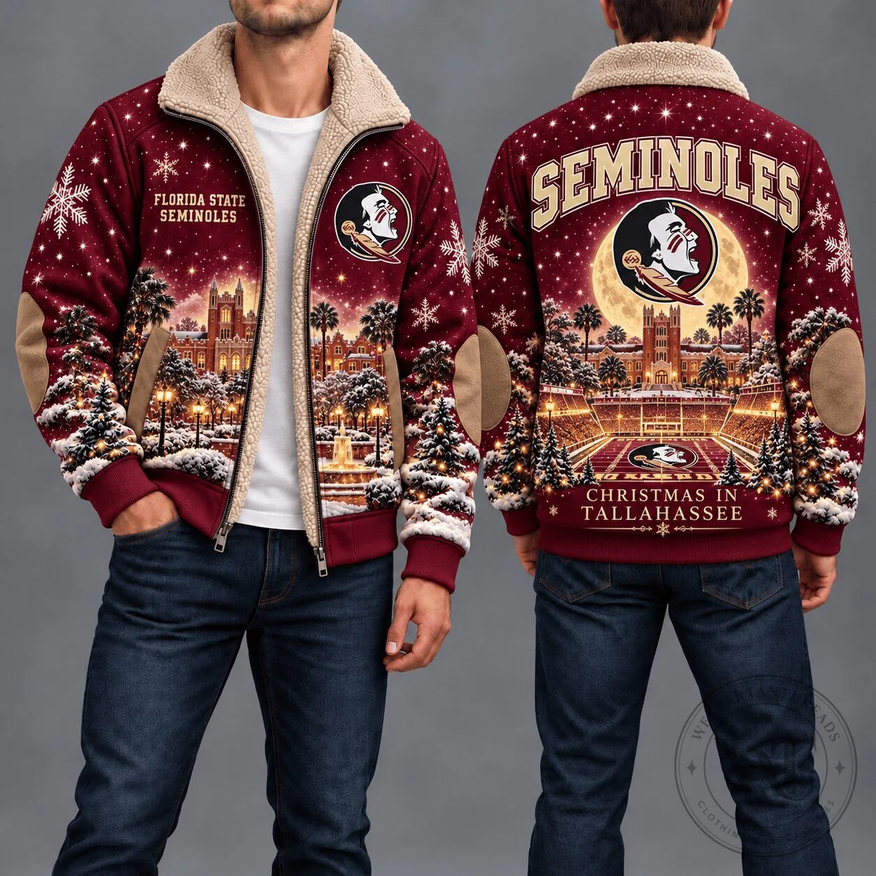 Florida State Seminoles Christmas in Tallahassee Winter Jacket 1 Florida State Seminoles Christmas in Tallahassee Winter Jacket