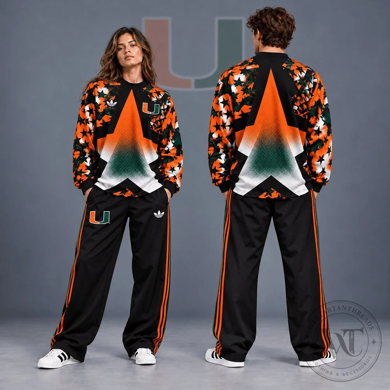 Miami Hurricanes NCAA Starburst Athletic Crewneck Sweatshirt