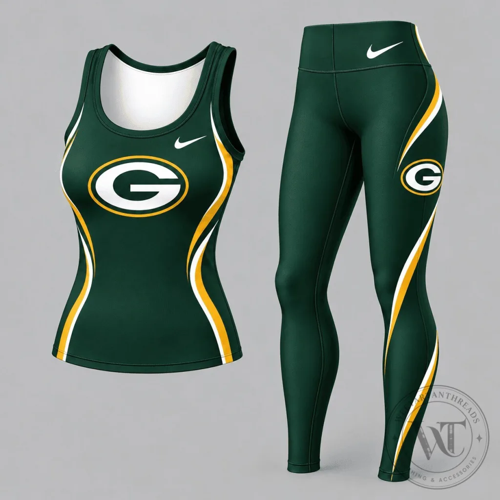 Green Bay Packers Women's Athletic Tank Top and Leggings Set Green Bay Packers Women's Athletic Tank Top and Leggings Set