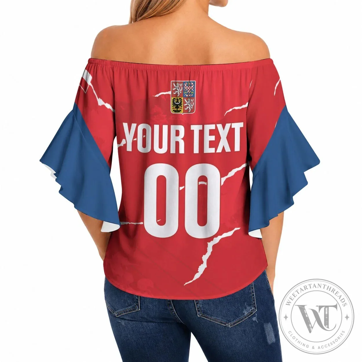 Czech Republic Handball Team Off Shoulder Tie Front Ruffle Sleeve Top 9 Czech Republic Handball Team Off Shoulder Tie Front Ruffle Sleeve Top