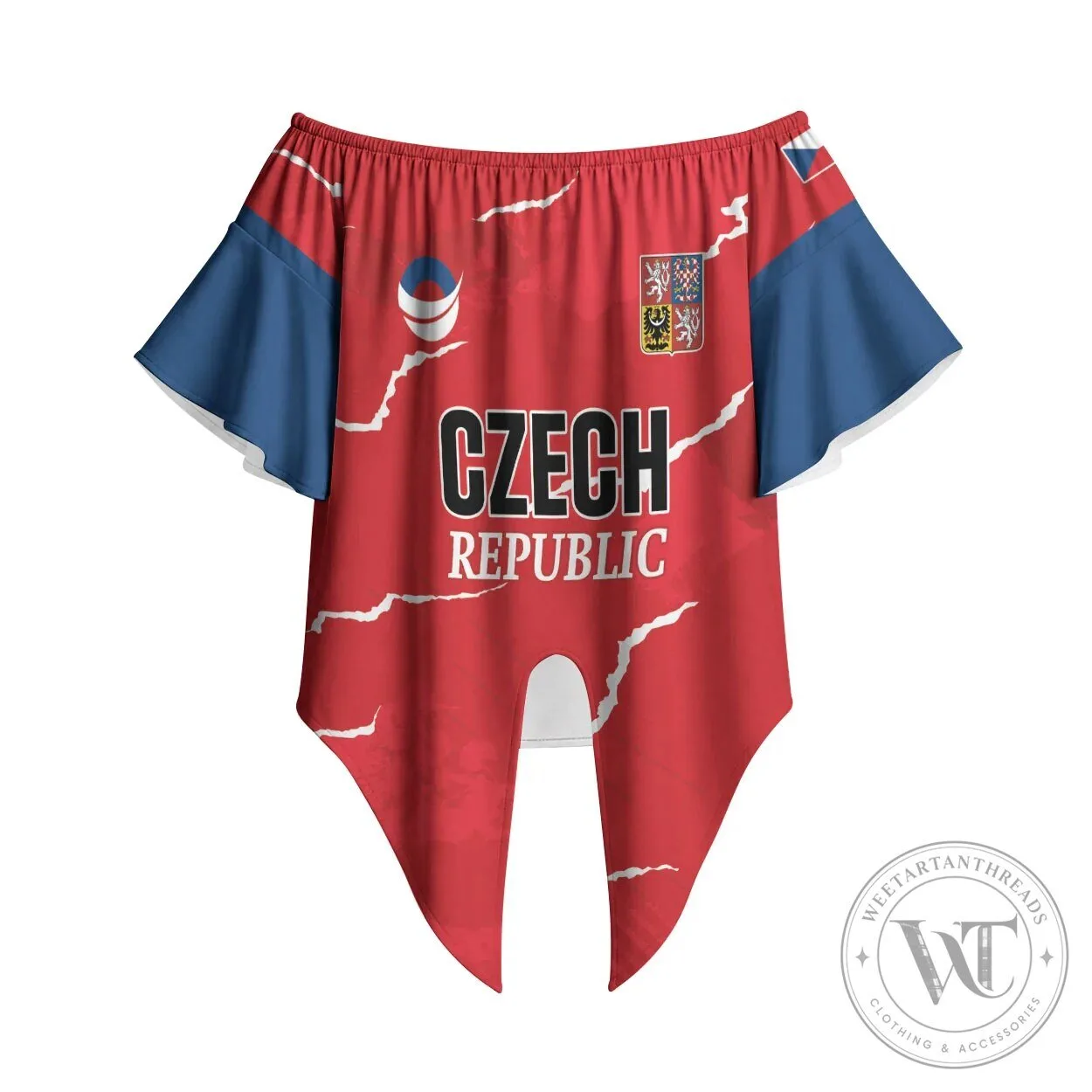 Czech Republic Handball Team Off Shoulder Tie Front Ruffle Sleeve Top 10 Czech Republic Handball Team Off Shoulder Tie Front Ruffle Sleeve Top
