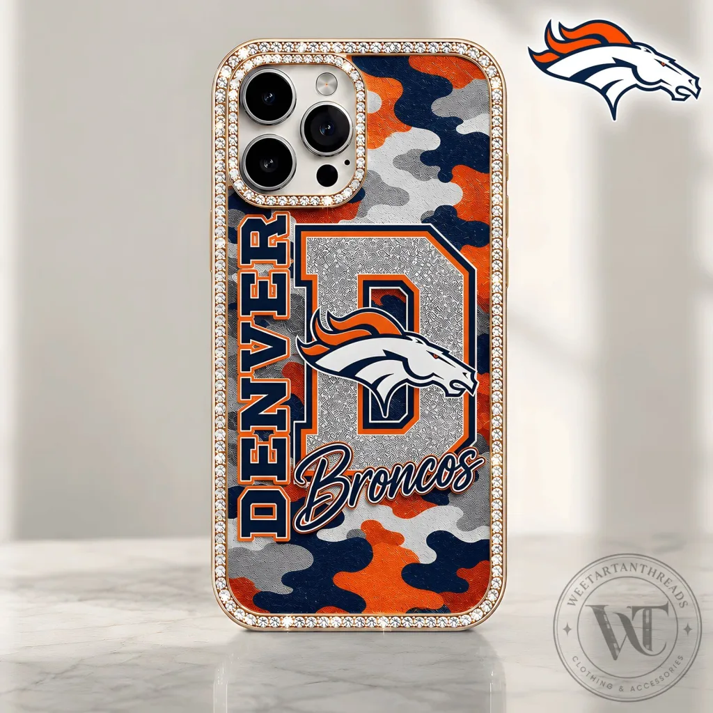 Denver Broncos Camouflage Bling Luxury Phone Case Denver Broncos Camouflage Bling Luxury Phone Case