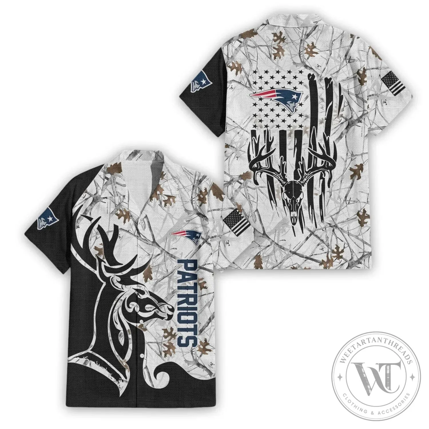 New England Patriots Deer Hunting Camouflage Hawaiian Shirt