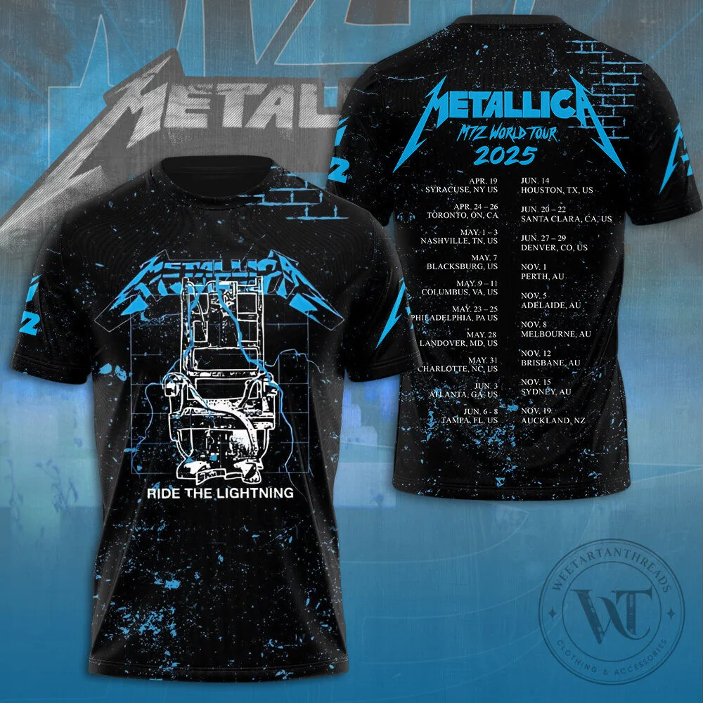 Metallica Ride The Lightning Album Art Black T-Shirt