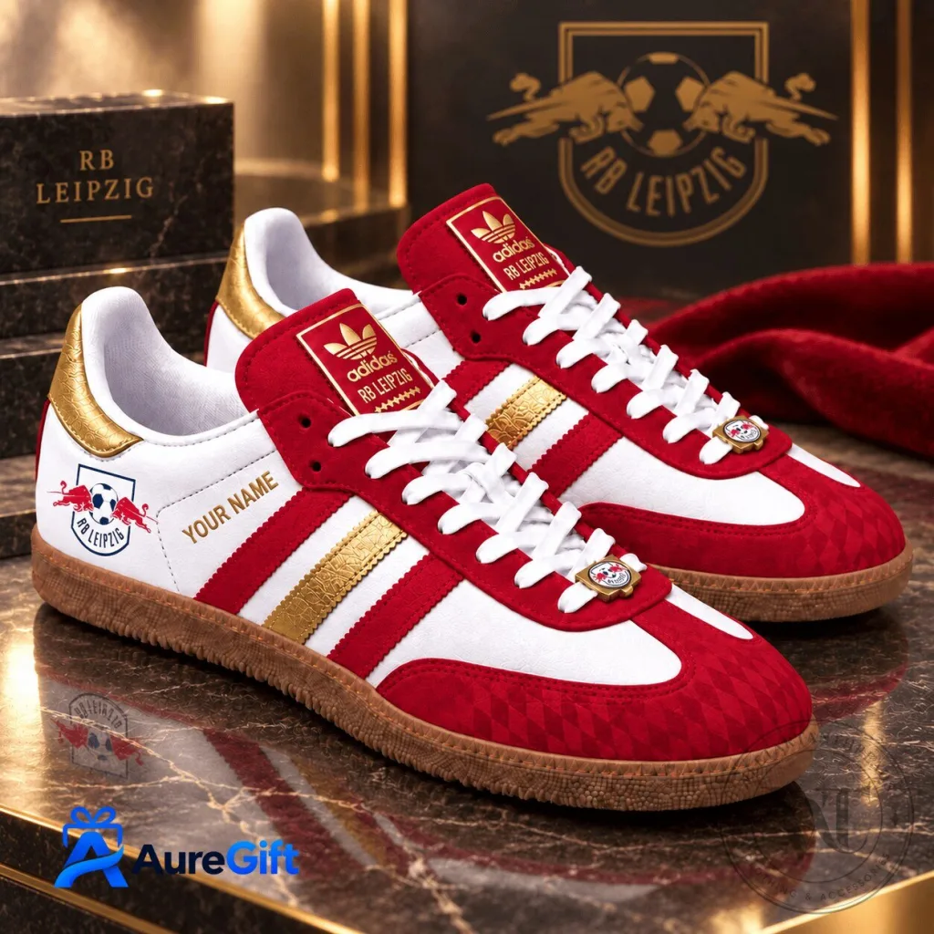 RB Leipzig Personalized Name Adidas Samba Style Sneakers for Soccer Fans RB Leipzig Personalized Name Adidas Samba Style Sneakers for Soccer Fans