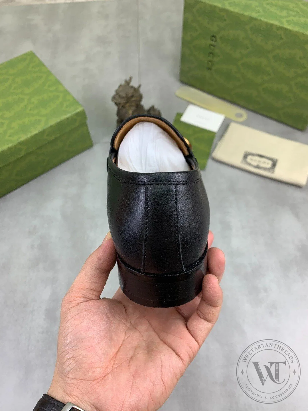 Gucci Black Leather Loafer Shoes with Interlocking G Detail 10 Gucci Black Leather Loafer Shoes with Interlocking G Detail
