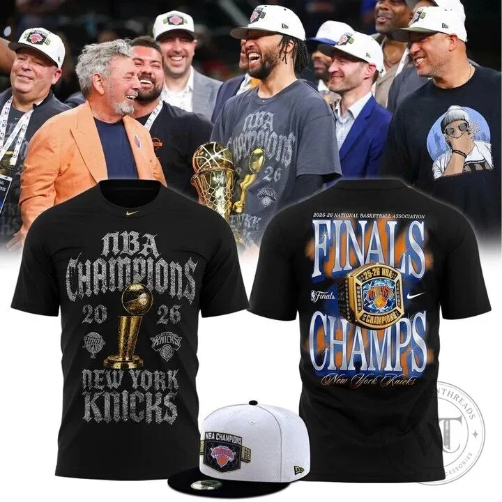 2026 NBA Finals Champions Locker Room Tee - New York Knicks Design