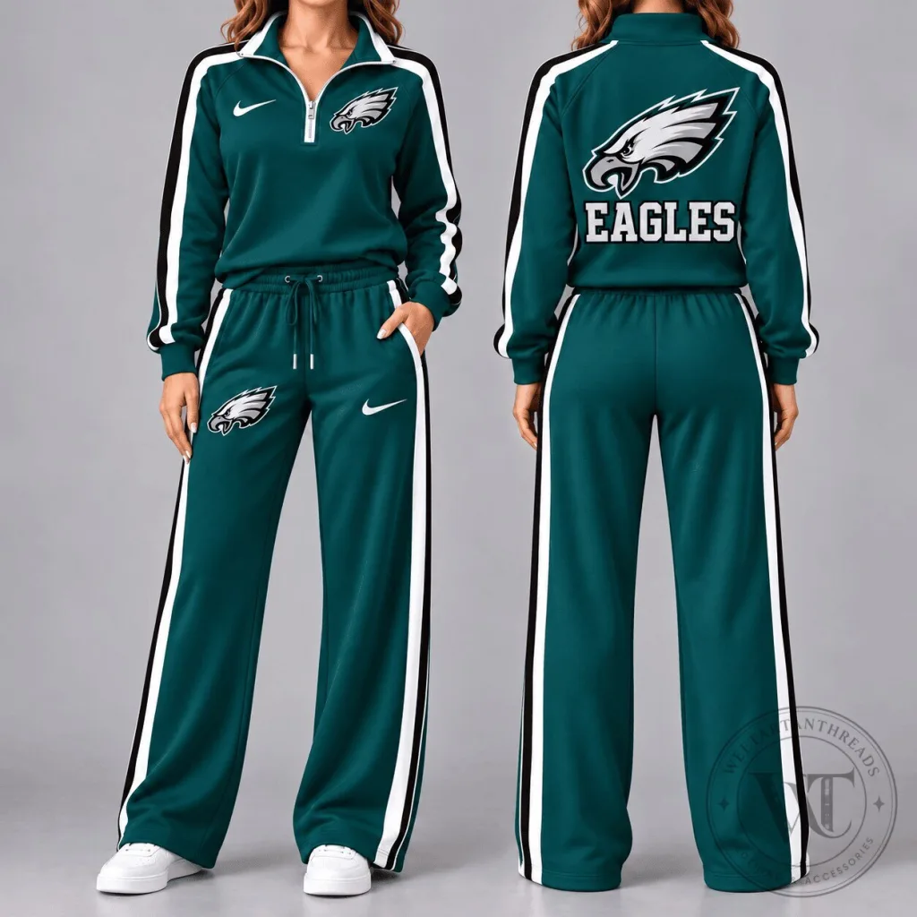 Philadelphia Eagles NFL Team Logo Quarter-Zip Track Jacket Philadelphia Eagles NFL Team Logo Quarter-Zip Track Jacket