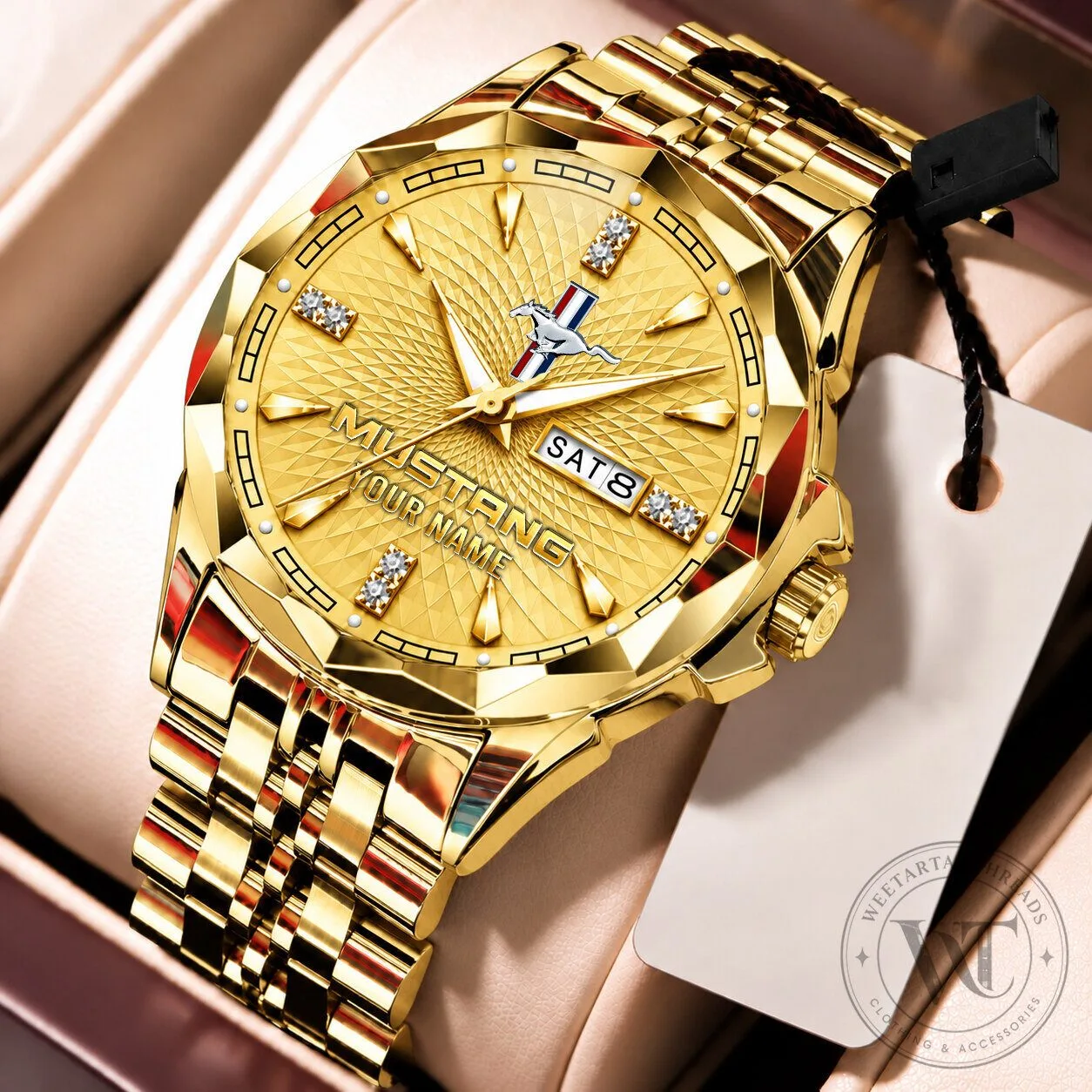 Ford Mustang Custom Name Elegant Design Gold and Silver Watch 14 Ford Mustang Custom Name Elegant Design Gold and Silver Watch