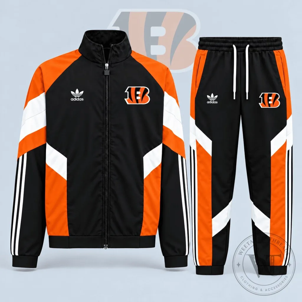 Cincinnati Bengals Black and Orange Colorblock Full Zip Track Jacket Cincinnati Bengals Black and Orange Colorblock Full Zip Track Jacket