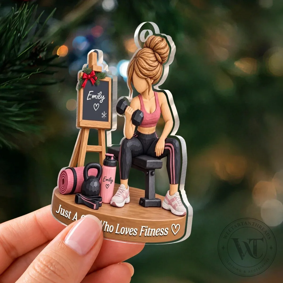 Personalized Just A Girl Who Loves Fitness Gym Workout Acrylic Christmas Ornament 13 Personalized Just A Girl Who Loves Fitness Gym Workout Acrylic Christmas Ornament