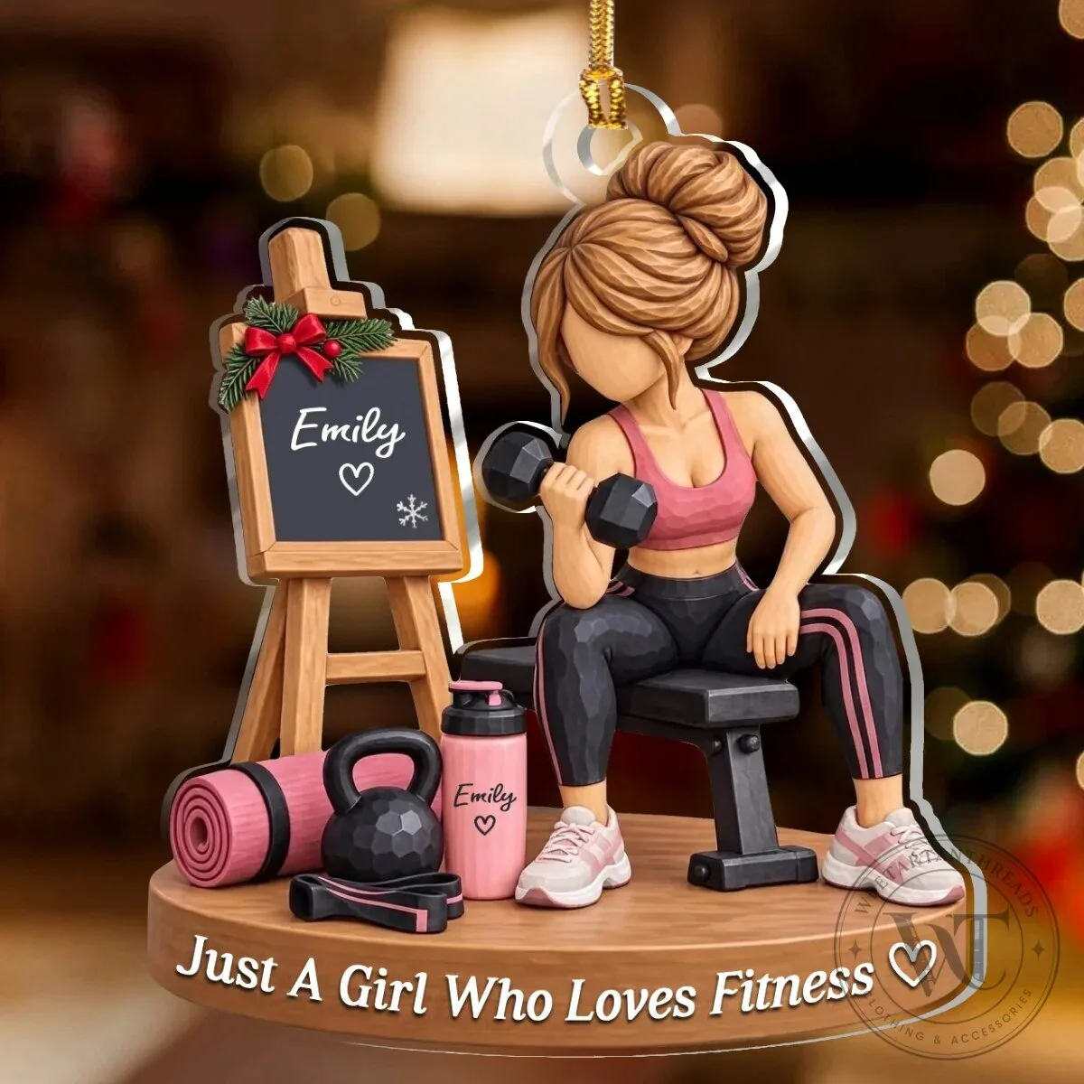 Personalized Just A Girl Who Loves Fitness Gym Workout Acrylic Christmas Ornament 14 Personalized Just A Girl Who Loves Fitness Gym Workout Acrylic Christmas Ornament