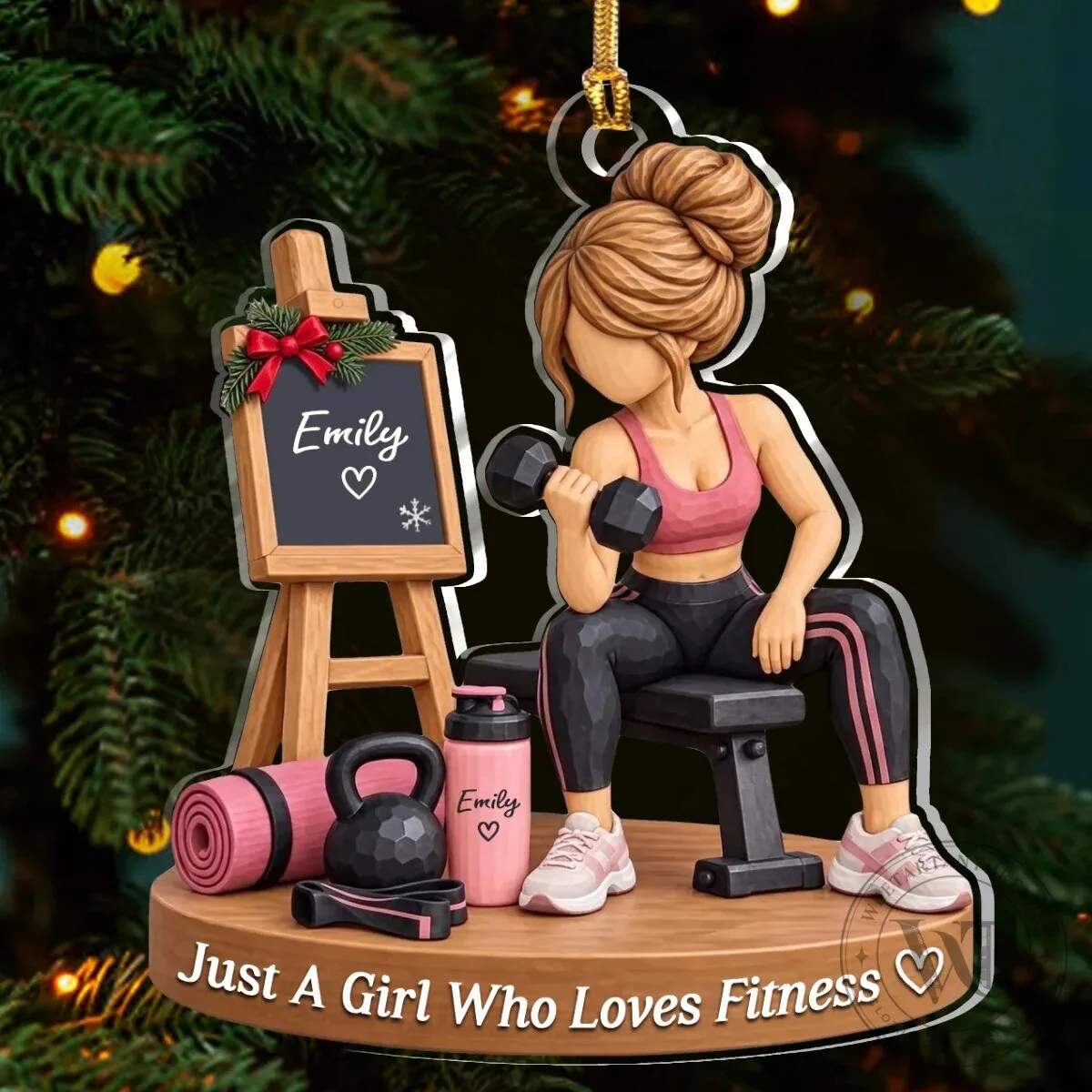 Personalized Just A Girl Who Loves Fitness Gym Workout Acrylic Christmas Ornament 15 Personalized Just A Girl Who Loves Fitness Gym Workout Acrylic Christmas Ornament