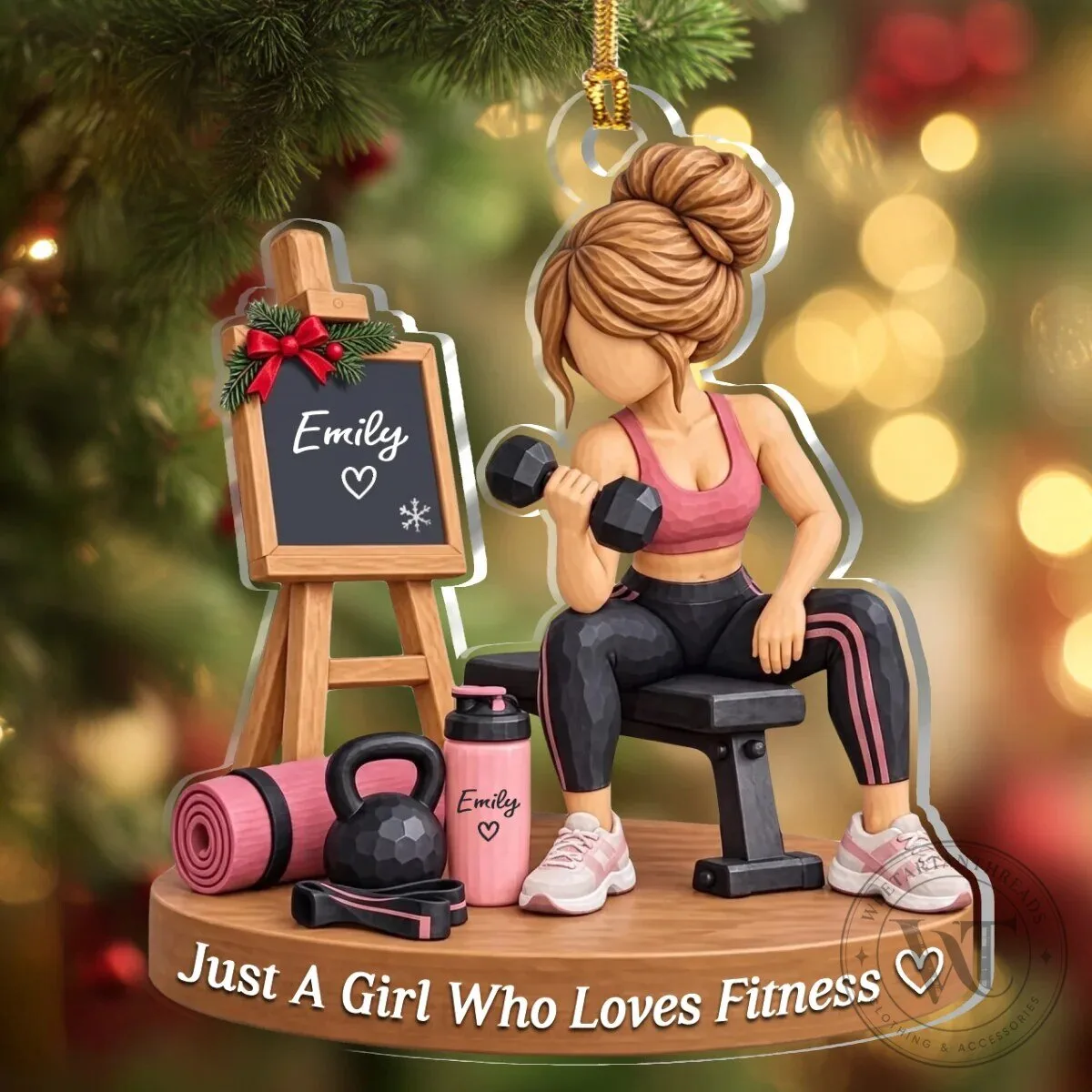 Personalized Just A Girl Who Loves Fitness Gym Workout Acrylic Christmas Ornament 16 Personalized Just A Girl Who Loves Fitness Gym Workout Acrylic Christmas Ornament