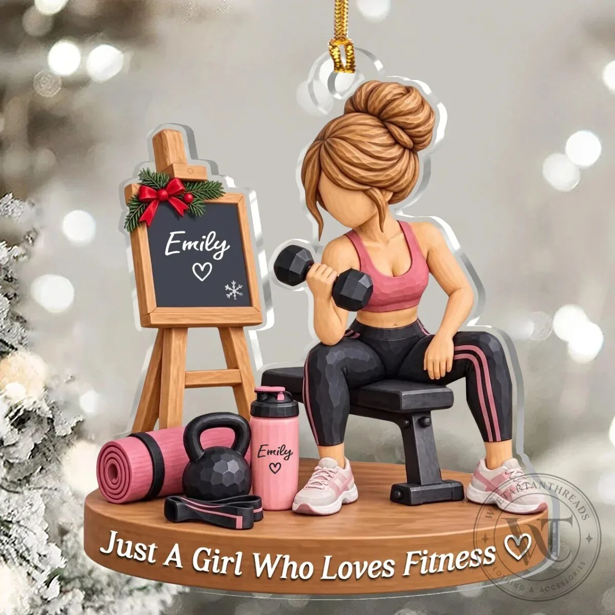 Personalized Just A Girl Who Loves Fitness Gym Workout Acrylic Christmas Ornament 17 Personalized Just A Girl Who Loves Fitness Gym Workout Acrylic Christmas Ornament
