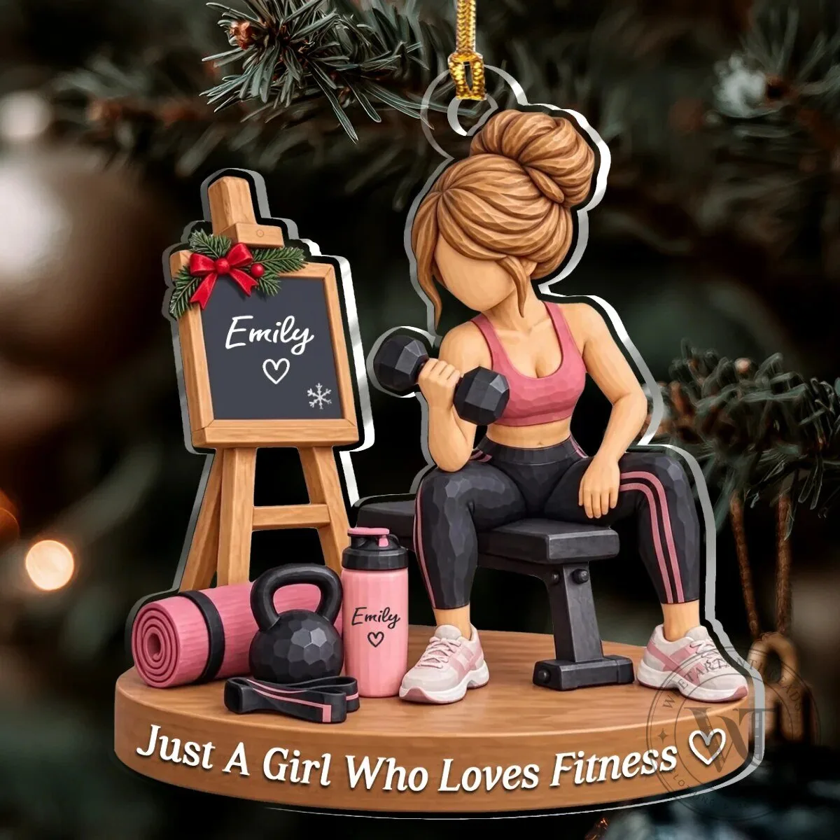 Personalized Just A Girl Who Loves Fitness Gym Workout Acrylic Christmas Ornament 18 Personalized Just A Girl Who Loves Fitness Gym Workout Acrylic Christmas Ornament