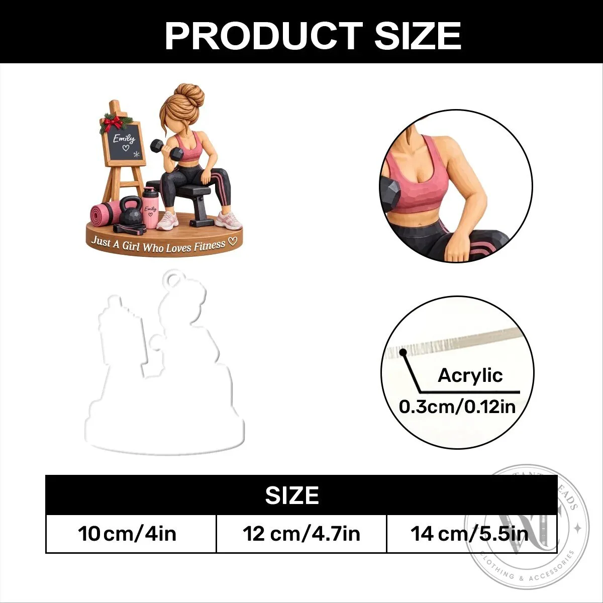 Personalized Just A Girl Who Loves Fitness Gym Workout Acrylic Christmas Ornament 19 Personalized Just A Girl Who Loves Fitness Gym Workout Acrylic Christmas Ornament
