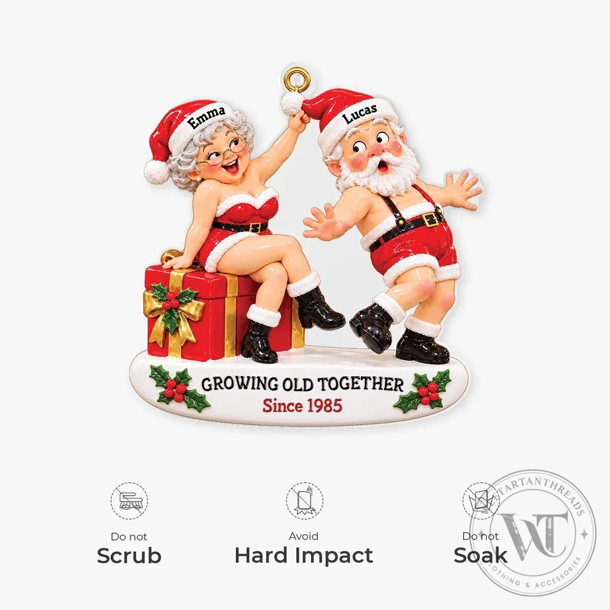 Custom Santa Couple Christmas Tree Ornament for Growing Old Together 14 Custom Santa Couple Christmas Tree Ornament for Growing Old Together
