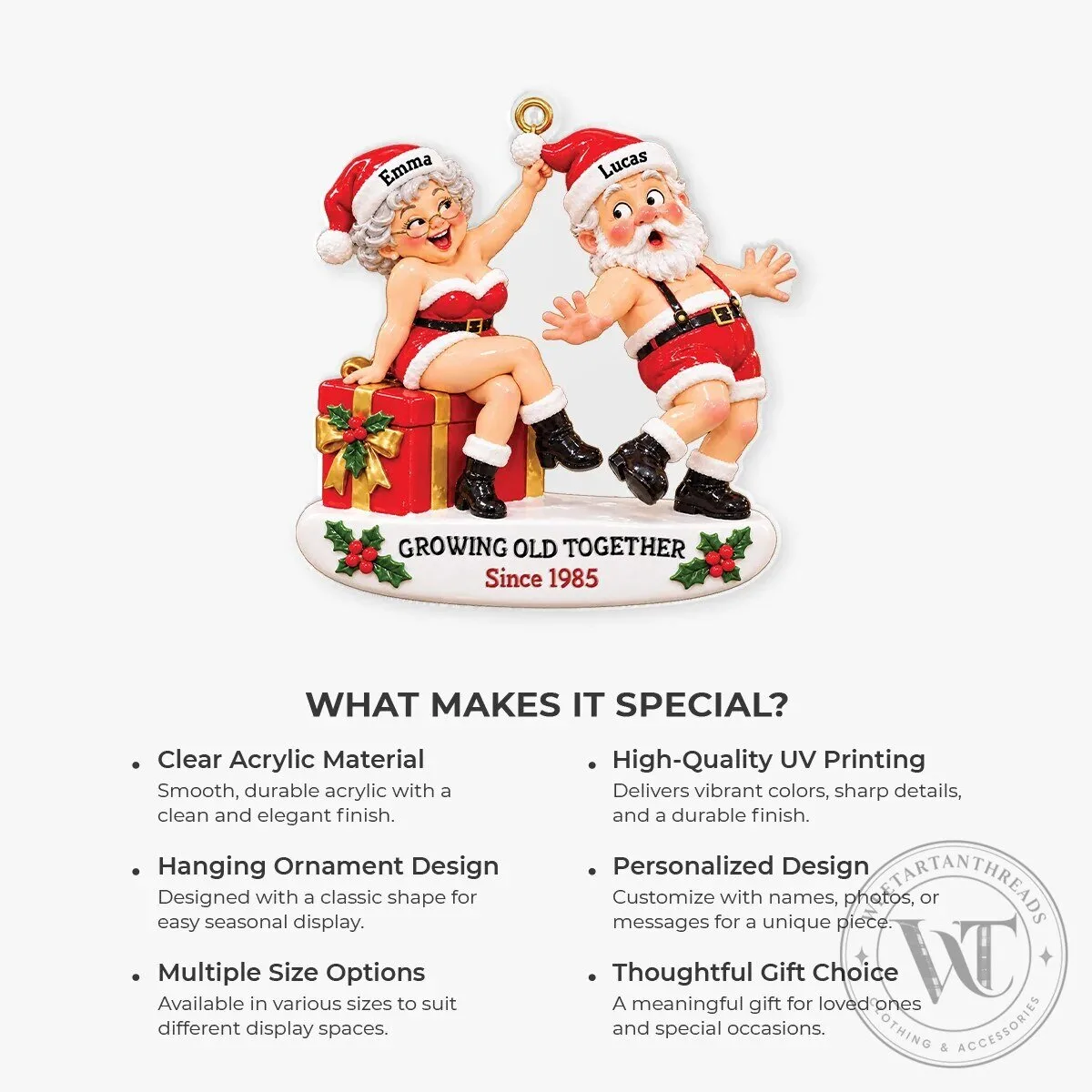 Custom Santa Couple Christmas Tree Ornament for Growing Old Together 15 Custom Santa Couple Christmas Tree Ornament for Growing Old Together