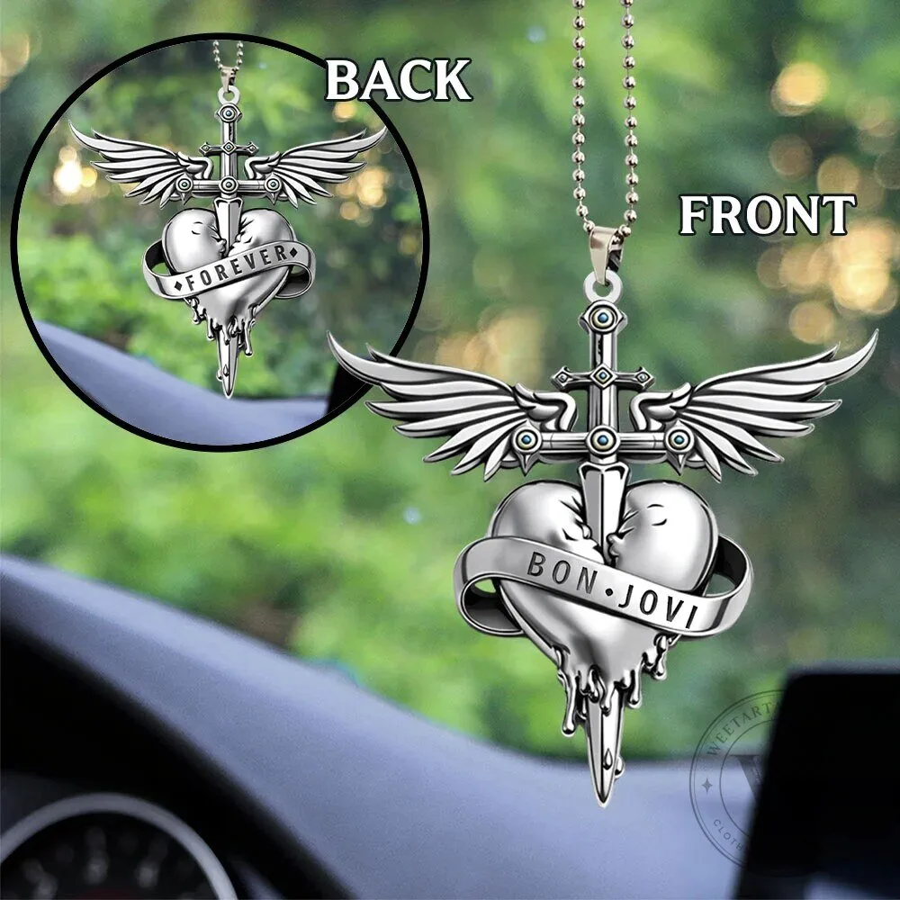Bon Jovi Forever Winged Heart Sword Car Hanging Ornament