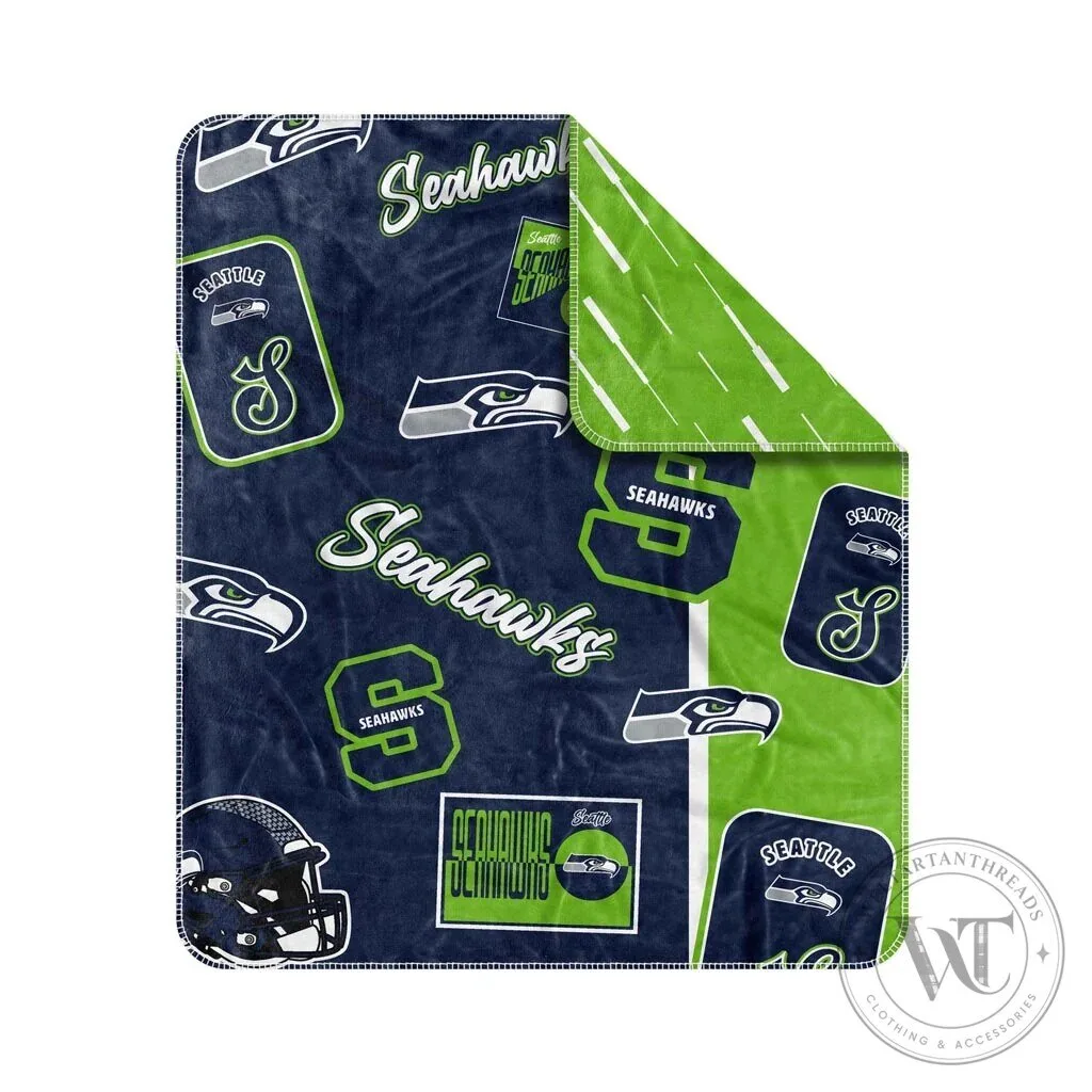 Seattle Seahawks Football Team Logo Pattern Super Soft Plush Blanket