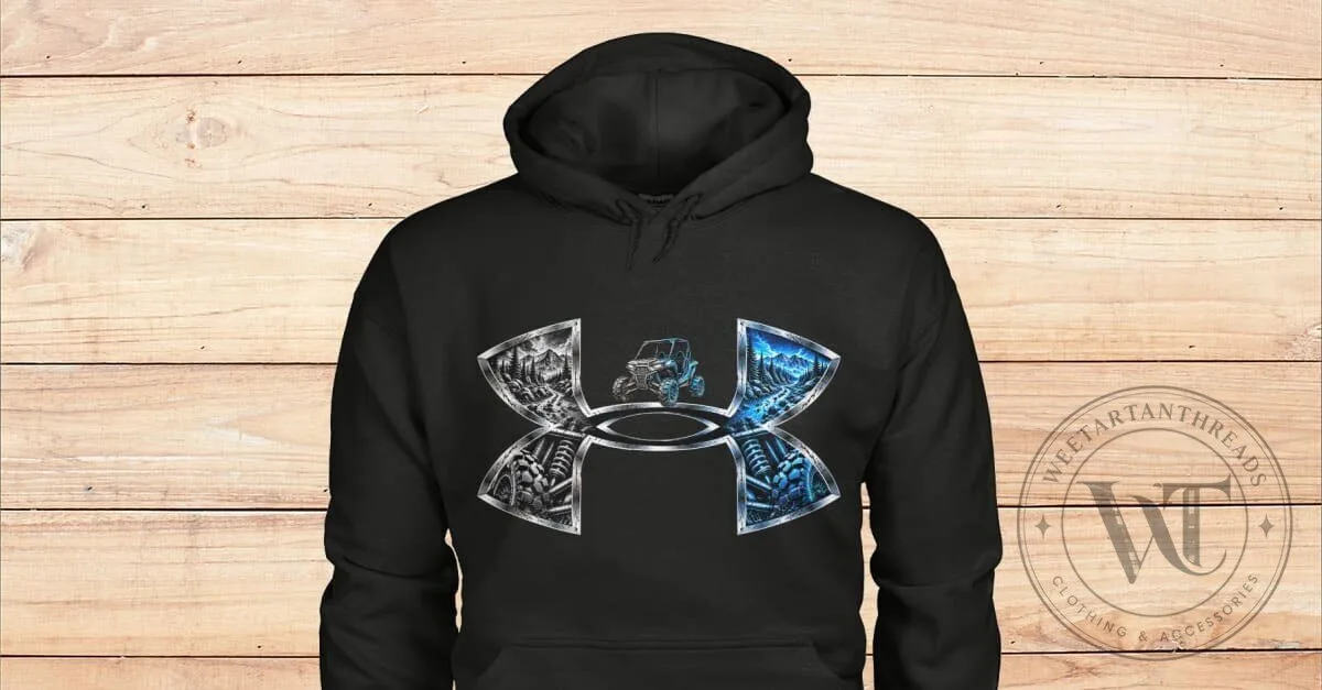 Off-Road UTV Side-by-Side Vehicle Mountain Landscape Graphic Hoodie