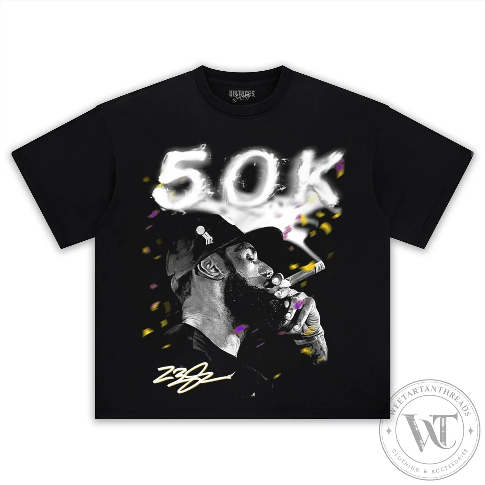 LeBron James 50K Points Celebration Black Graphic T-Shirt