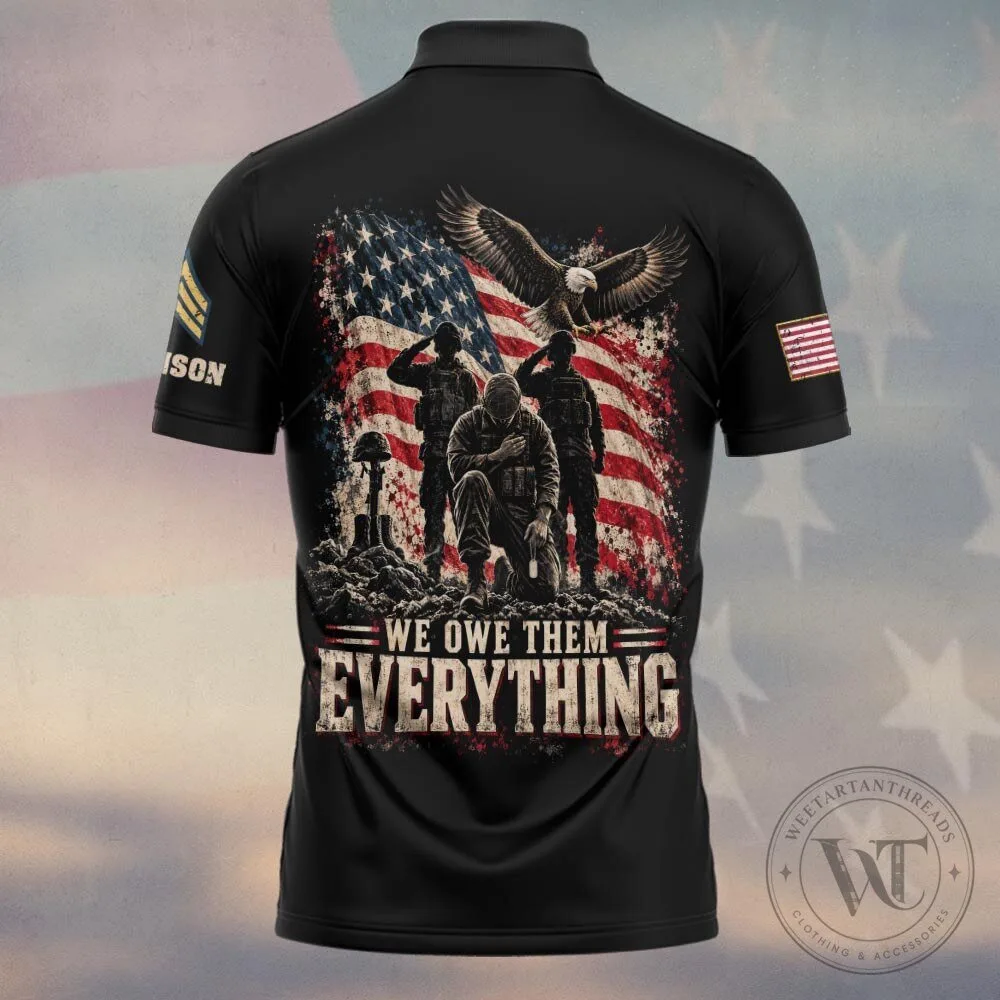 Personalized Veteran Army Tribute Polo Shirt - We Owe Them Everything 7 Personalized Veteran Army Tribute Polo Shirt - We Owe Them Everything