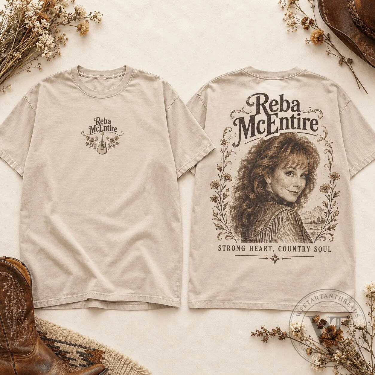 Reba McEntire Strong Heart Country Soul Vintage Style Graphic T-Shirt
