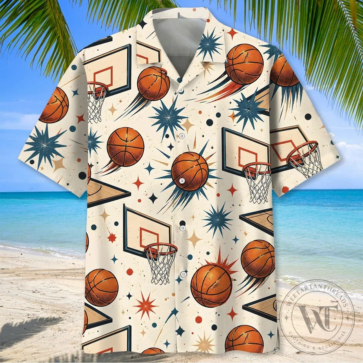 Vintage Basketball Hoop and Ball Pattern Hawaiian Shirt for Men 9 Vintage Basketball Hoop and Ball Pattern Hawaiian Shirt for Men