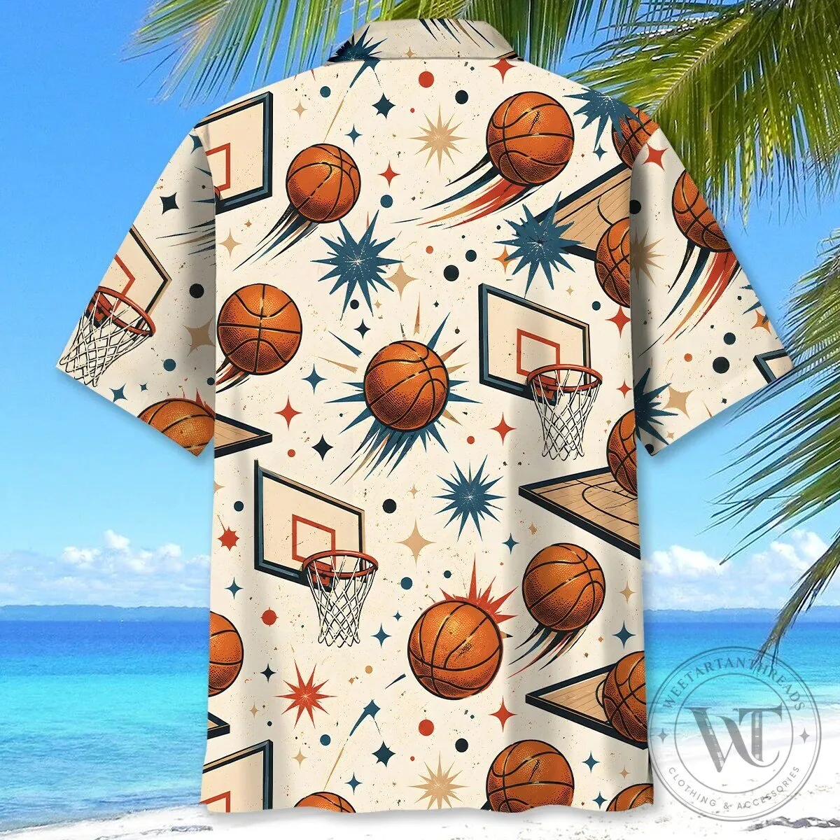Vintage Basketball Hoop and Ball Pattern Hawaiian Shirt for Men 11 Vintage Basketball Hoop and Ball Pattern Hawaiian Shirt for Men